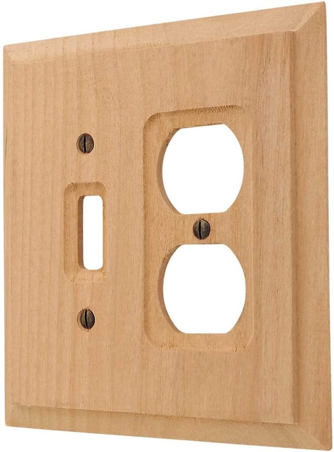Amerelle 180TD Houten Toggle Duplex Muurplaat Onafgewerkt