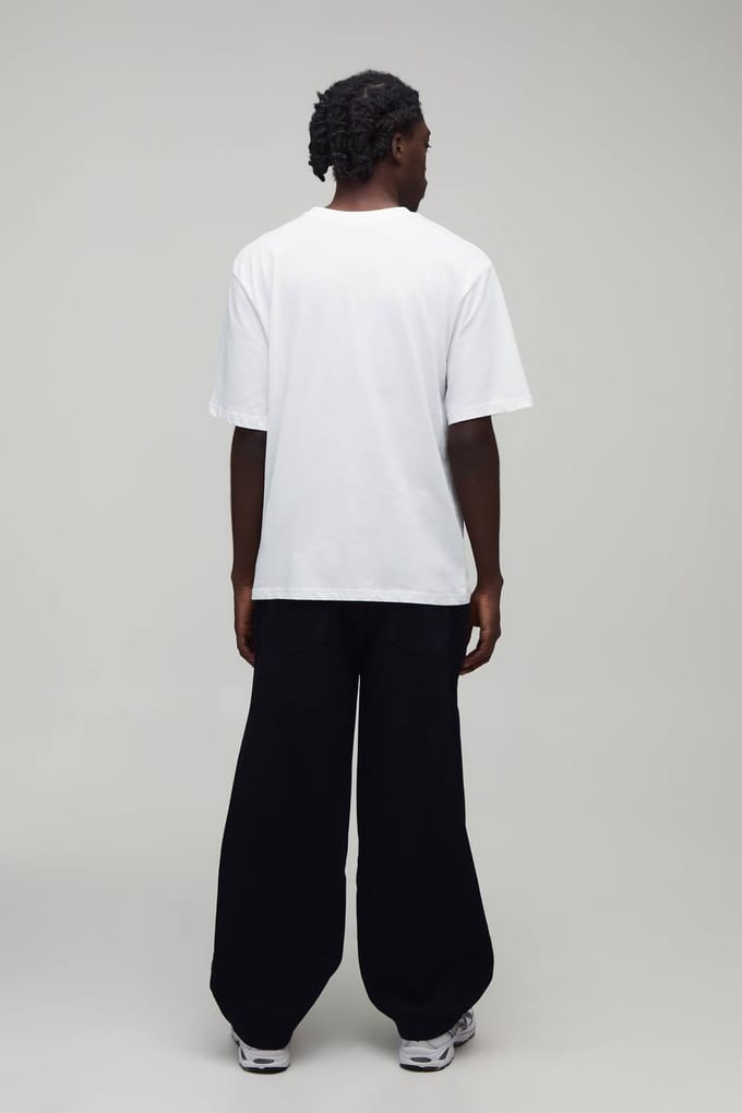 Jeans Met Plooien En Wijde Pijpen | True Black | Size 32R