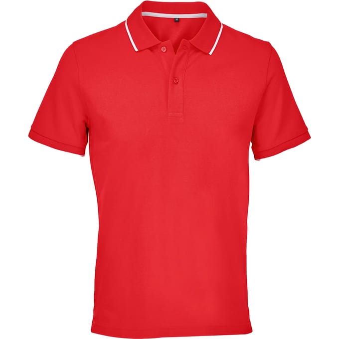 SOLS Unisex Volwassen Palermo Poloshirt (Felrood/Wit)