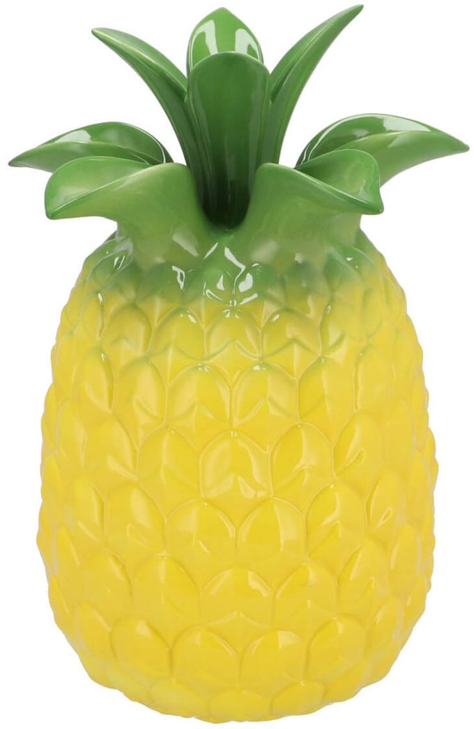 DK Design Bloemenvaas Tropical Pineapple - ananas vaas - geel - D18 x H28 cm
