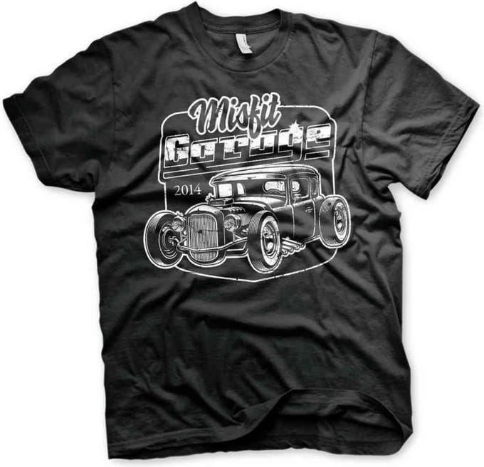 Misfit Garage Heren Tshirt -L- Rod Zwart