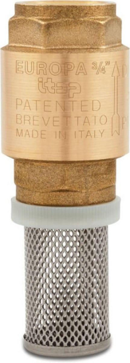 Itap Voetklep veerbelast messing 3/4" binnendraad 25bar DN20 RVS 304 type Europa 105