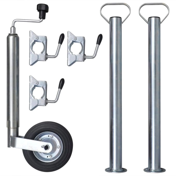 vidaXL - Neuswiel - met - 2 - steunbuizen - en - 3 - klemmen - 48 - mm