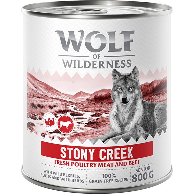 Wolf of Wilderness Senior “Expedition” 6 x 800 g - Stony Creek - Gevogelte met Rund
