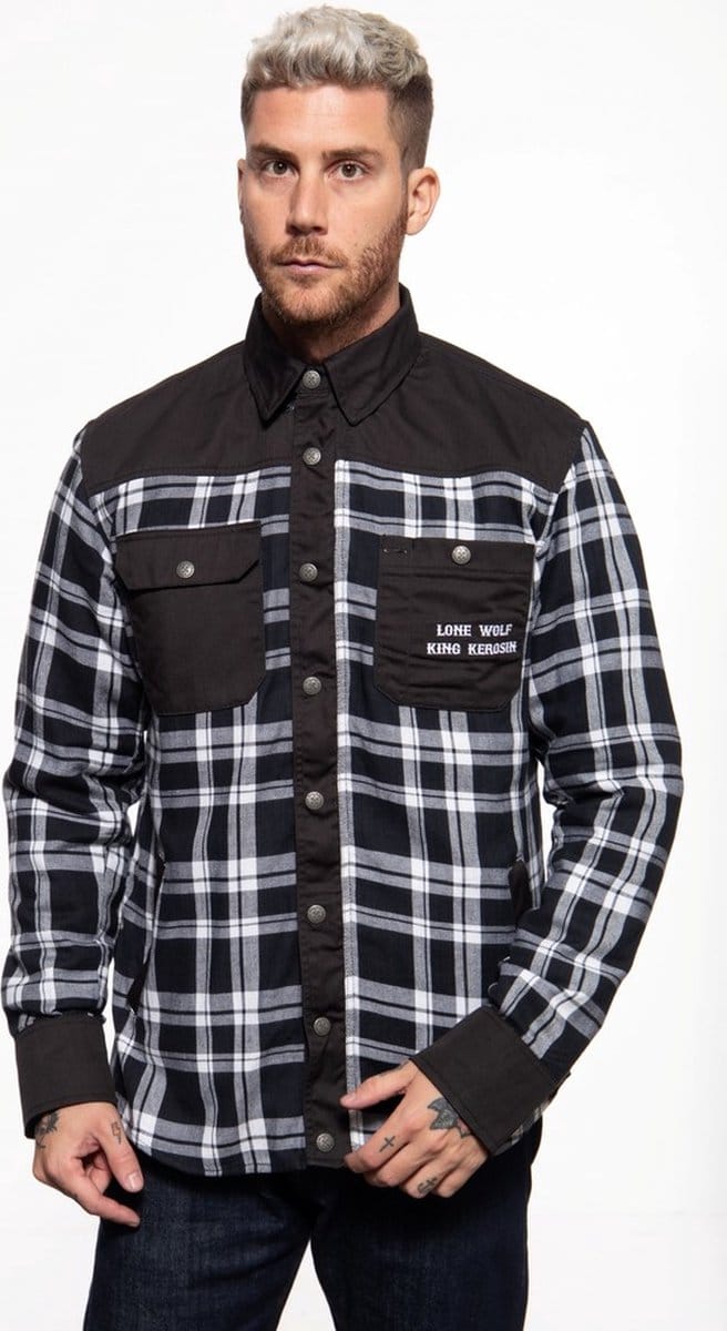 King Kerosin - Lone Wolf Overhemd - 5XL - Zwart