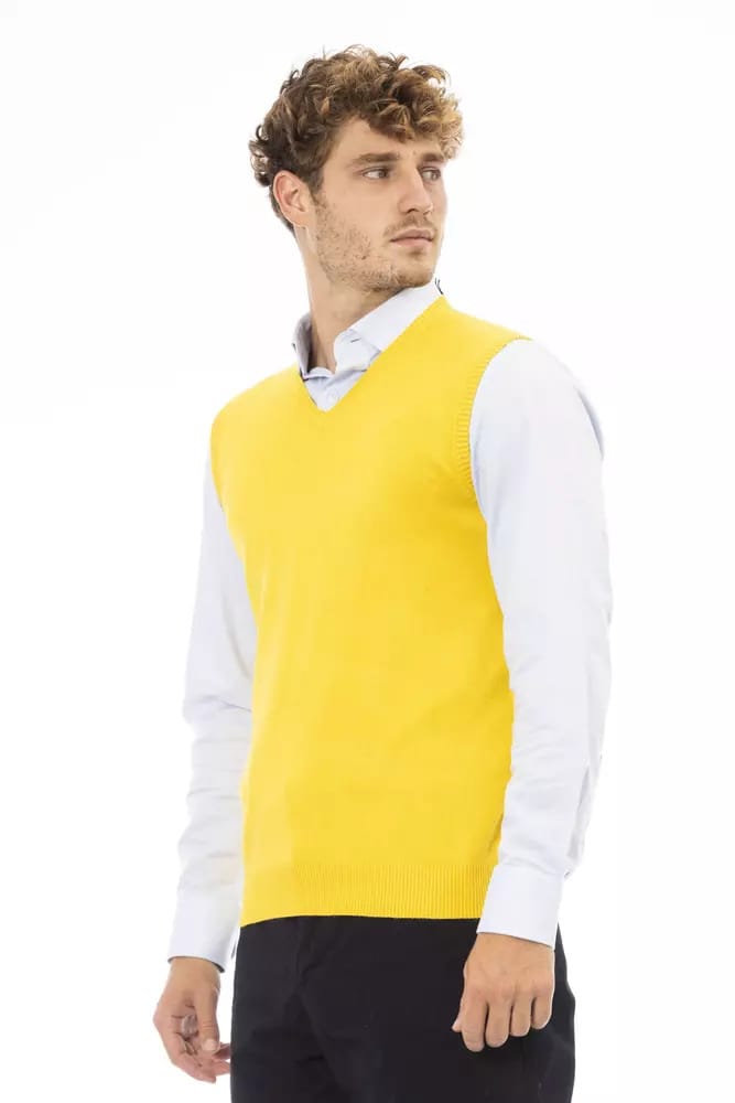 V-hals Sweater Vest Geel
