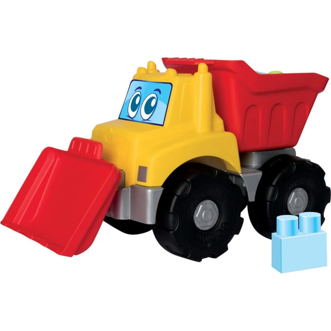 Abrick bouwspeelgoed werk vrachtwagen maxi met blokken - kleurrijk plastic.