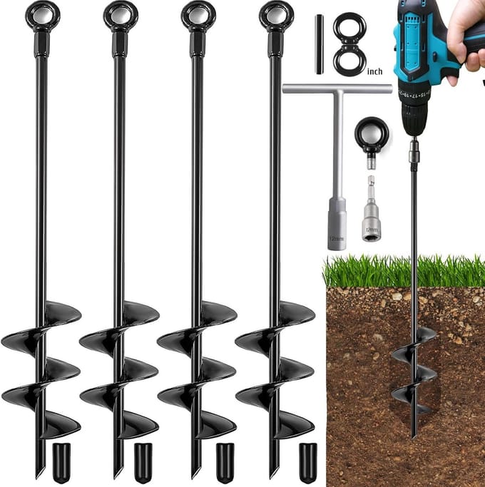 Zware Grondankers 45,5 cm - 8 Stuks voor Tuin en Camping