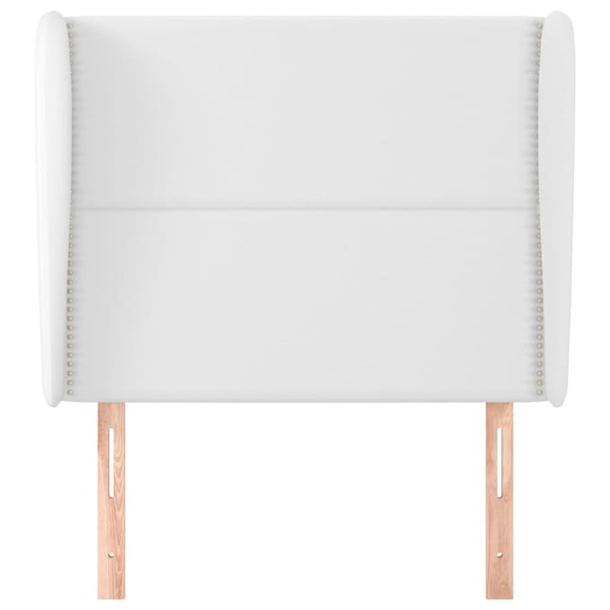 vidaXL - Hoofdbord - met - randen - 103x23x118/128 - cm - kunstleer - wit