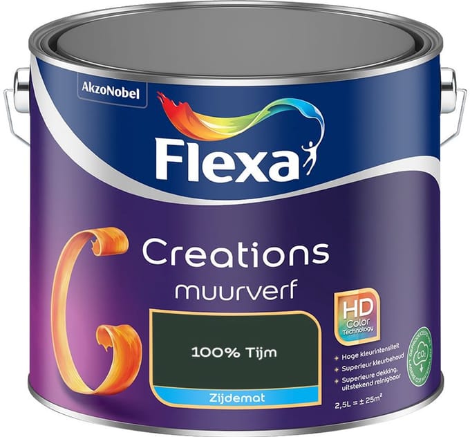 Flexa - Creations Muurverf Zijdemat - 100% Tijm - Mengverf - 2,5 L