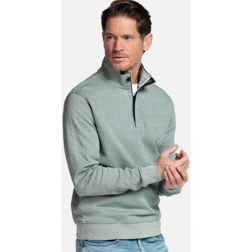 Baileys – Heren Trui – Half Zip Sweater - Jacquard Sweatshirt – Groen – 613147-71