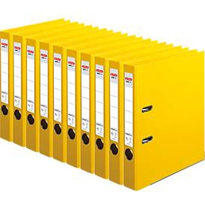 herlitz ordner maX.file protect plus, A4, rugbreedte 50 mm, 10 stuks, geel