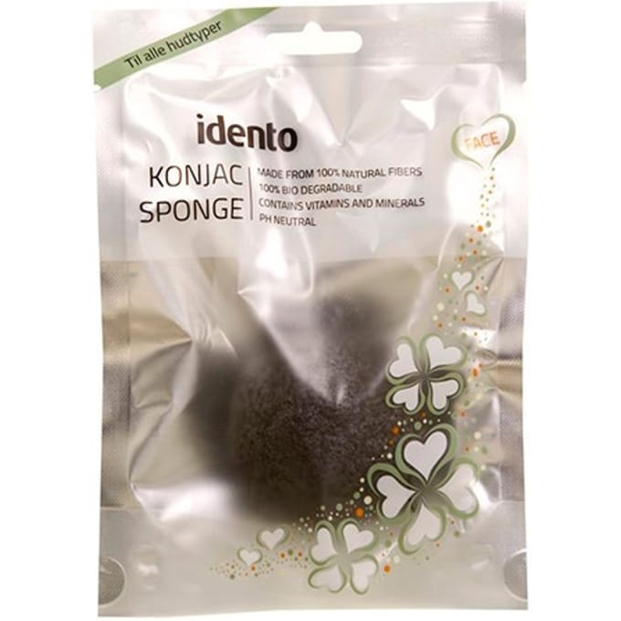 Idento Droge Konjac Spons - Bamboe Houtskool