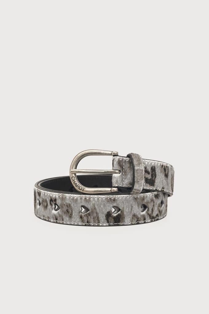 Fabienne Chapot Hairy Belt Antra/black Maat: 85 | Riemen Outlet | Dames | Grijs