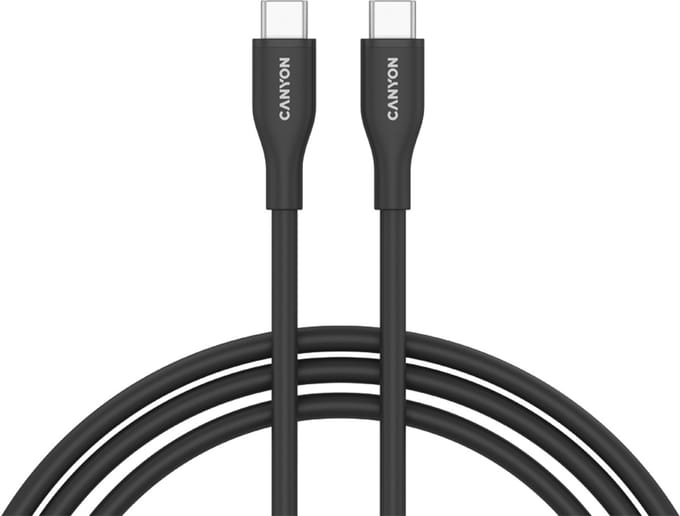 Canyon CC60SC10 Serie - USB-C naar USB-C Kabel - 60W - 1m - Zwart