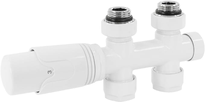 Kraanset Multiblock wit rechtdoor incl. thermostaatkop LuxeBath