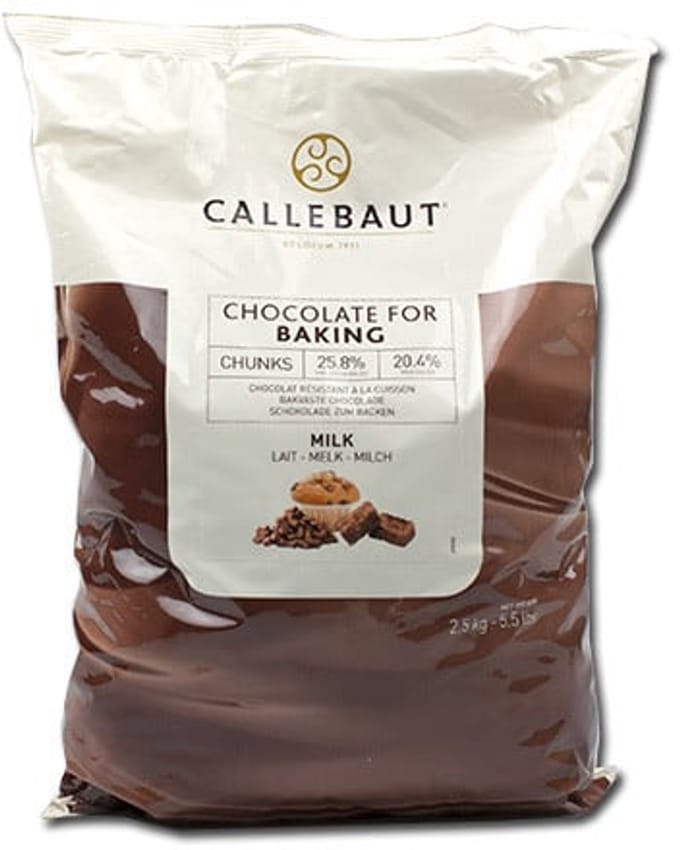 Callebaut Bakvaste chocolade Chunks Melk 2,5 kg.