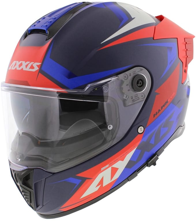 Axxis Hawk SV Evo Integraal helm Ixil C7 mat blauw rood - Maat XS