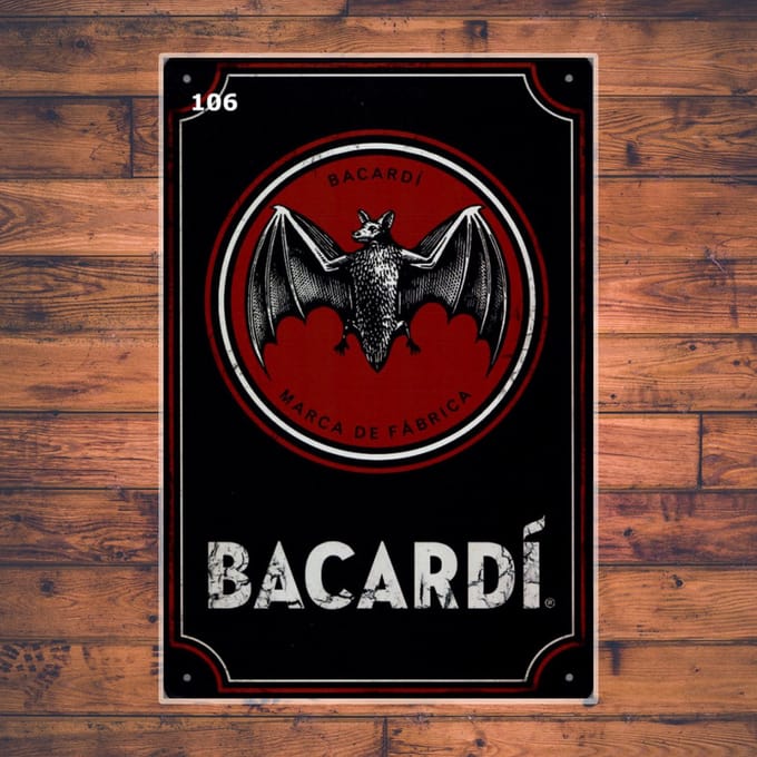 Wandbordje Logo Bacardi