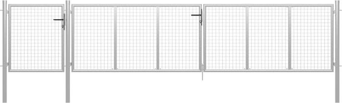 vidaXL - Tuinpoort - staal - 500x100 - cm - zilver