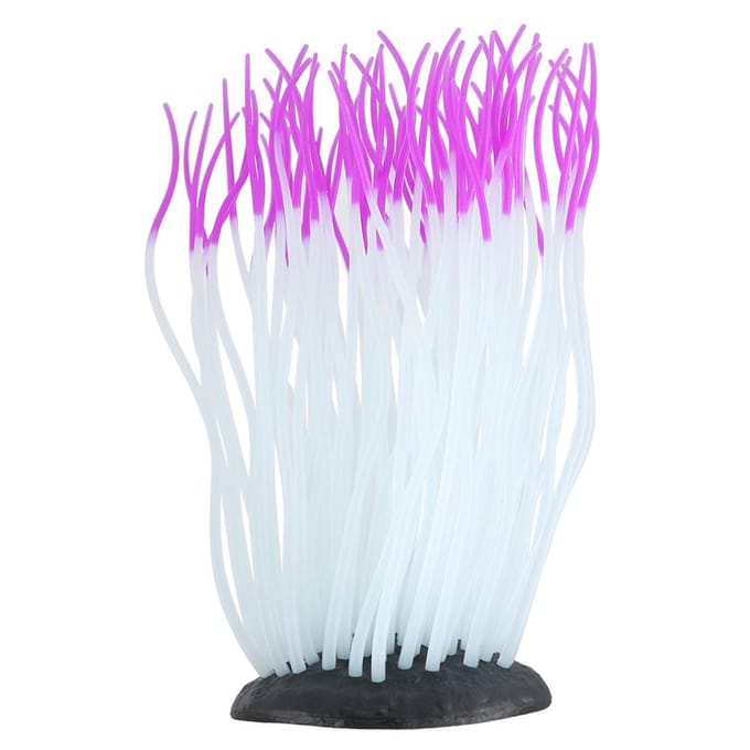 Simulation Anémone de Mer Artificielle Corail Ornement pour Aquarium Poissons Décor(vert)