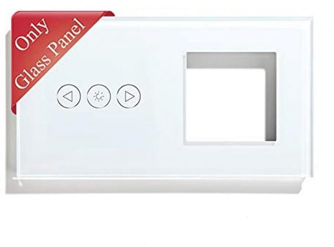 Doe-het-zelf glazen ruit met 50 mm framecombinatie voor wifi-dimmer, lichtschakelaar en stopcontact