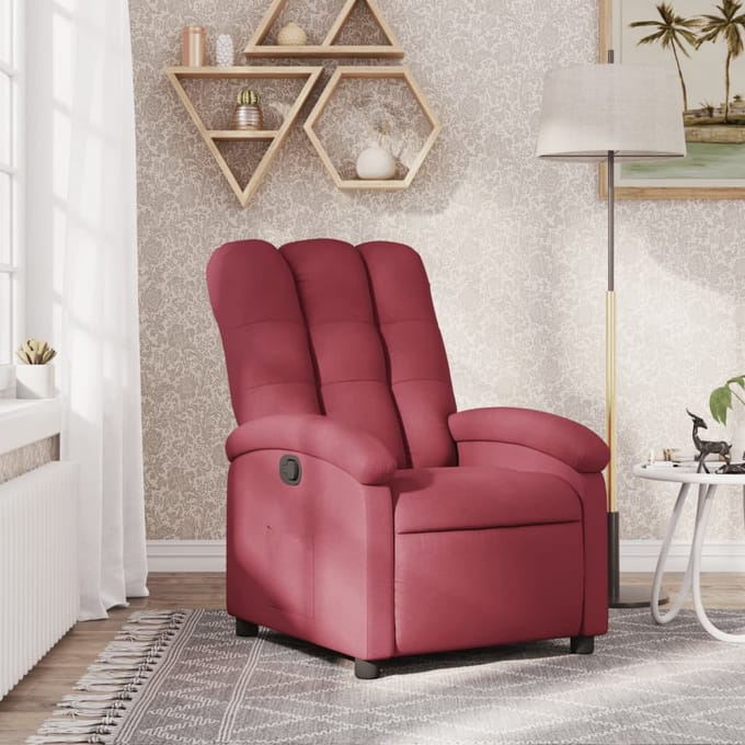 vidaXL - Fauteuil - verstelbaar - stof - wijnrood