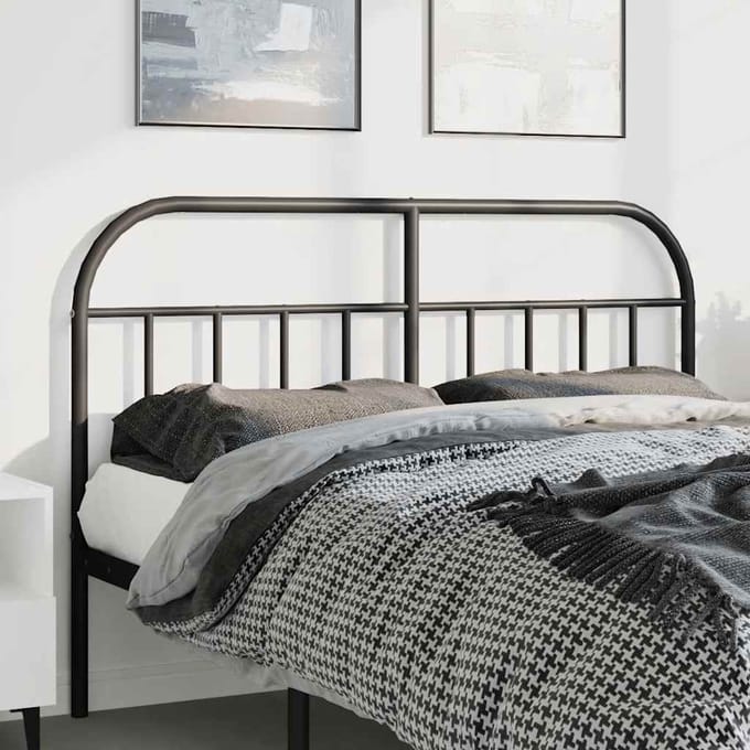 vidaXL - Vervangend - hoofdbord - metaal - zwart - 135 - cm