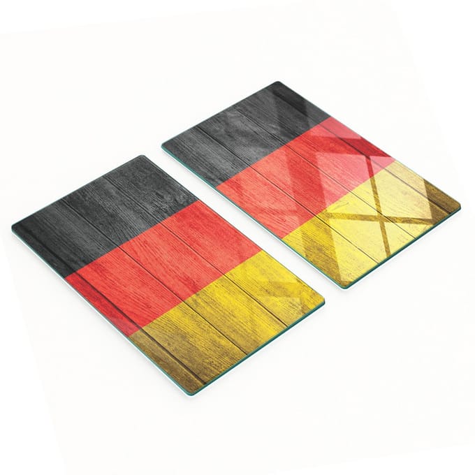 Keukenplanken van gehard glas met afbeelding van de Duitse vlag, 2x30x52 cm