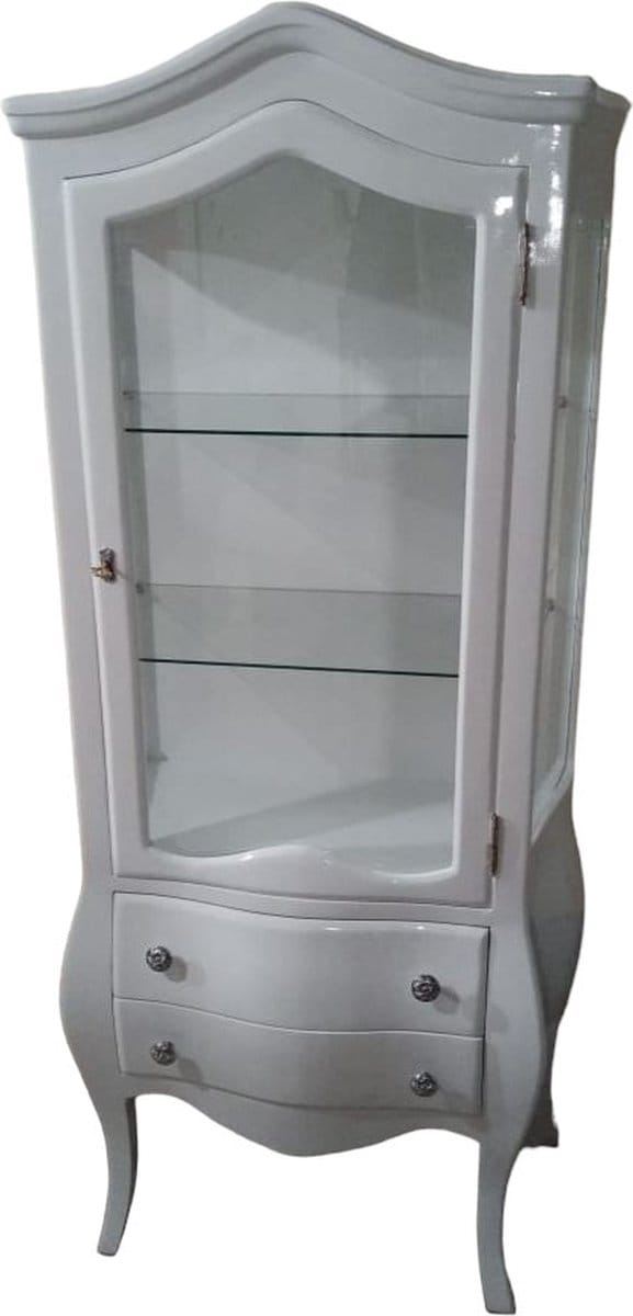 Barok elegante witte vitrine kast