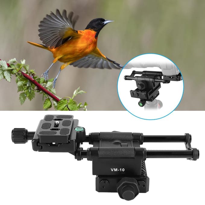 Kingjoy VM-10 Macro Camera Slider DSLR Verstelrail Focuskop Adapter Houder black