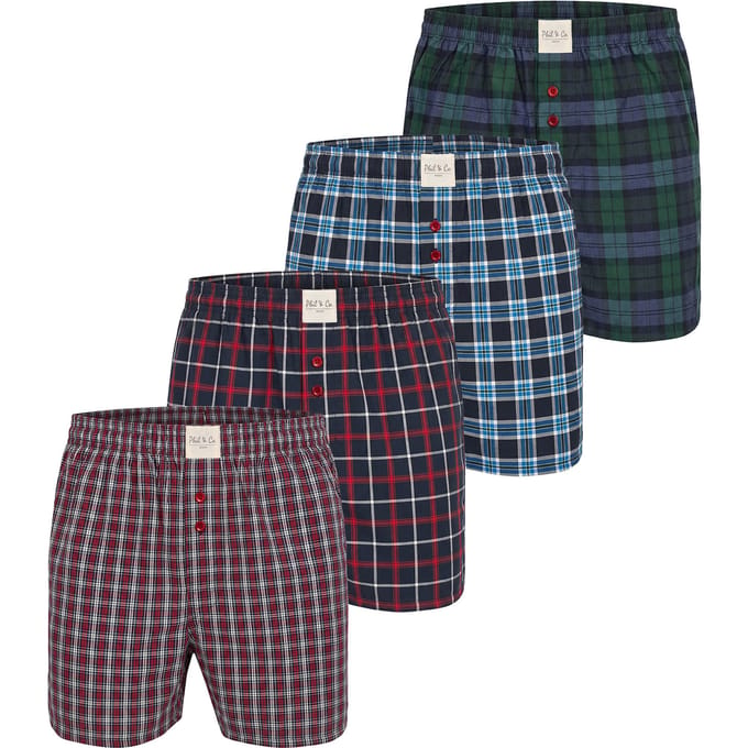 Phil & Co Heren Wijde Boxershorts Mulitpack 4-Pack Donkerblauw - Maat 3XL