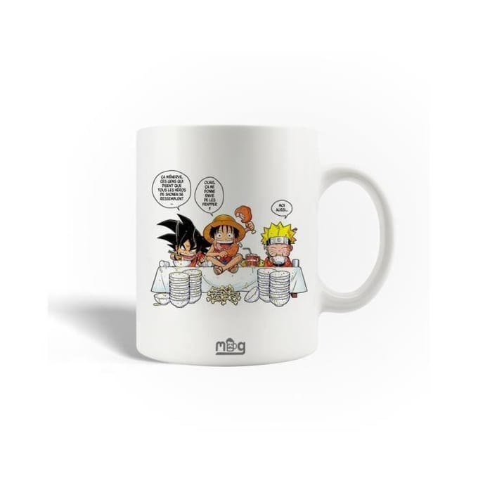Mug en Céramique - Draagon ball - One piece - Naruto - 30cl - Compatible lave-vaisselle - Blanc