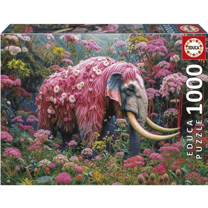 Puzzle - EDUCA - Éléphant Fleuri - 1000 pieces - 48x68 cm - Pour adultes - Animaux