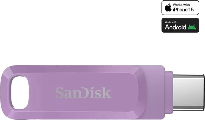 SanDisk Ultra Dual Drive Go - USB Type A & USB-C - 512GB - Lavendel