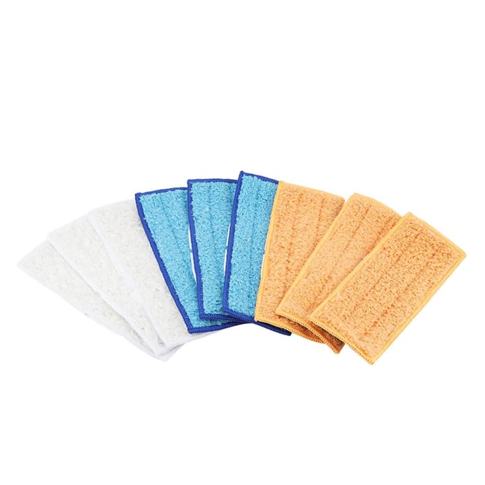 9 STUKS Vervangings Microvezel Mop Wasbare Mopkop Mopdoeken Passen Vlakke Spray Mops Set beige