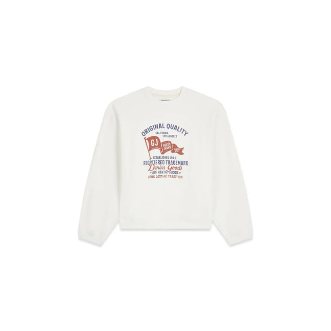 Guess Jeans M6gqa7kcpr1 Cropped Sweatshirt Wit S Man