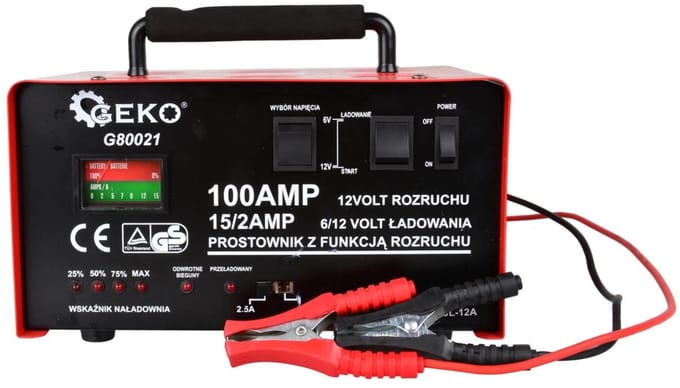 GEKO Acculader - 100A - 6/12V - Ergonomisch - Snel en Trickle Charge
