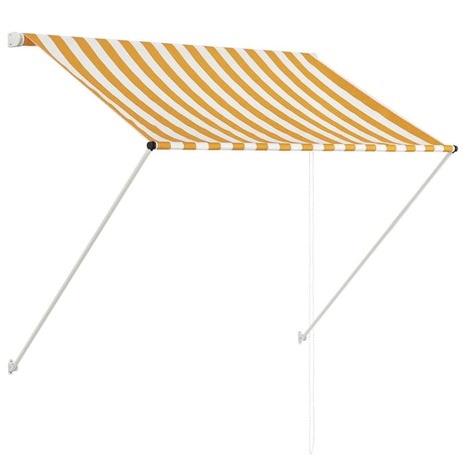 vidaXL - Luifel - uittrekbaar - 100x150 - cm - geel - en - wit
