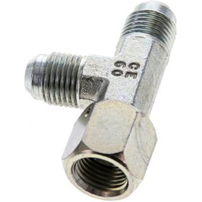 JIC T-koppeling UNF 9/16''-18 Binnendraad x Buitendraad Staal 350 bar (4917.5psi)