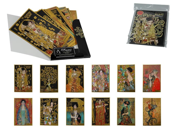 Set van 12 G. Klimt Postkaarten in Map - Carmani