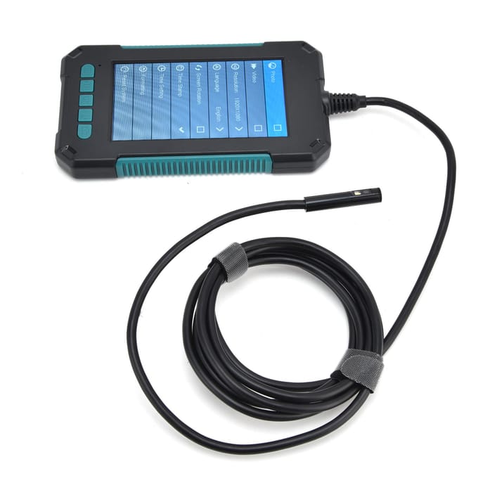 P40 9LED Endoscoop 2?Lens 1080P Waterdichte Endoscoop Camera met 4,3 Inch IPS Scherm voor Motor gray