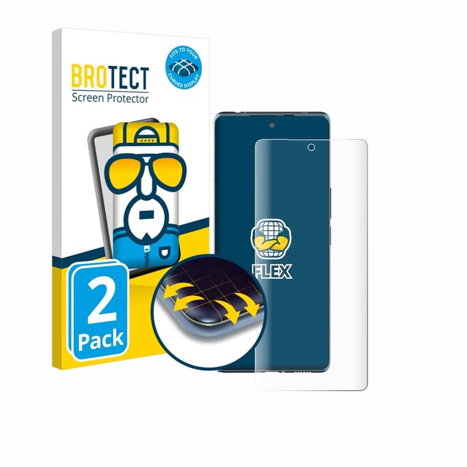 BROTECT - Screenprotector voor HTC U24 Pro - Folie Beschermfolie transparant volledig dekking - 2 Stuks