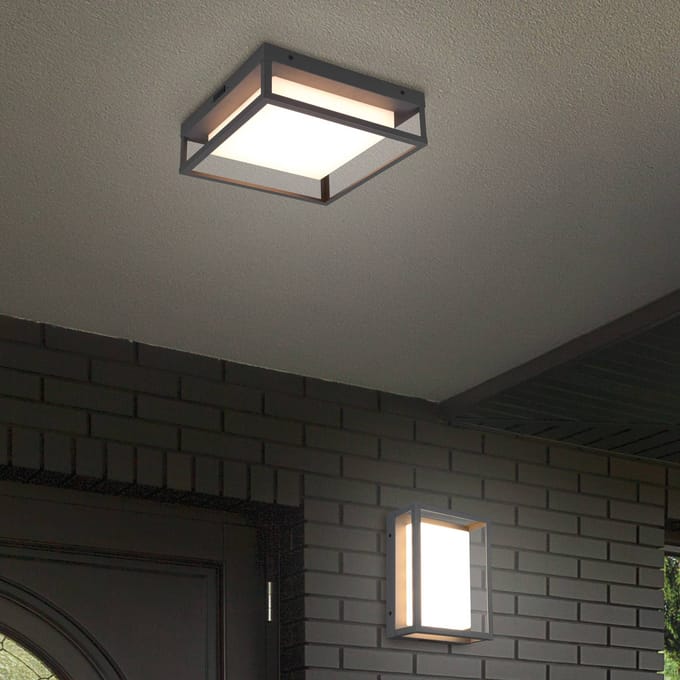 Trio Lighting LED buiten plafondlamp Witham IP54, CCT, antraciet