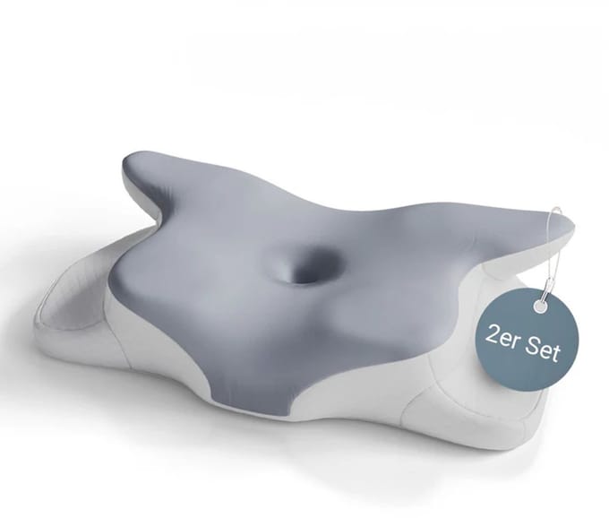 Nekkussen - Memory Foam - Wit / Grijs - Set van 2