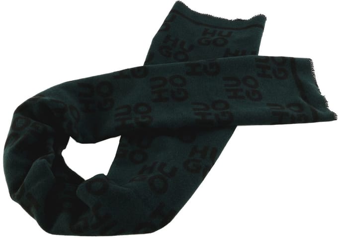 HUGO sjaal Martyn Scarf Open Green donkergroen