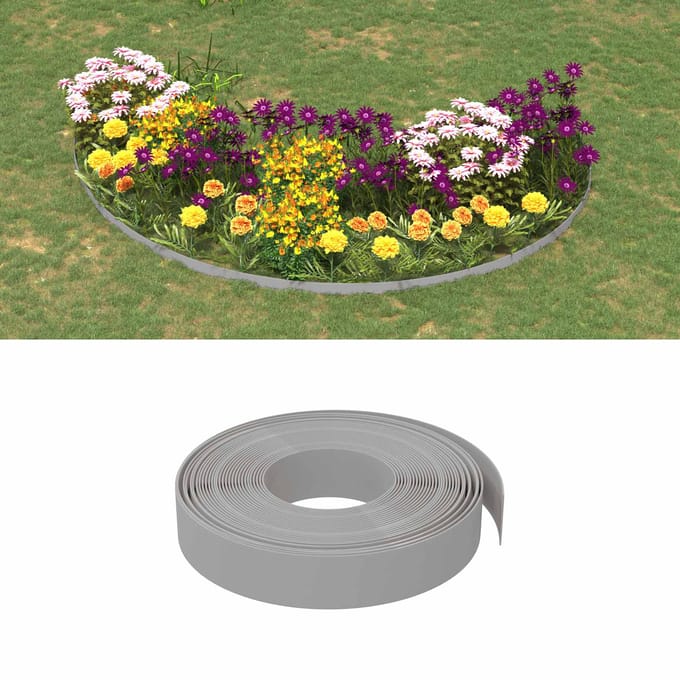 vidaXL - Tuinkanten - 25 - m - 10 - cm - PE - Grijs