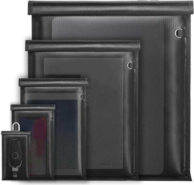 5-pack Faraday-tassen - Brandwerende Waterdichte Signaalblokkering - Grote Preventie-trackingtas .