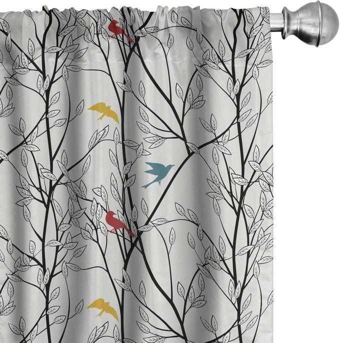 ABAKUHAUS Wald Voorhangen – 2x75x175 cm – microfaser – halfdonkerend – kokosnoot & multicolor