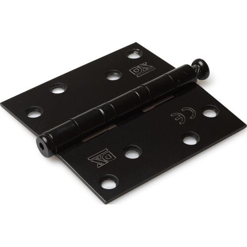 Kogellagerscharnier - Rechte hoeken - 89x89mm - RVS pen - RVS Geborsteld Zwart